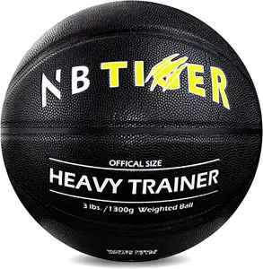 Custom Heavy Indoor And Outdoor Basketball Pu Leather Size 29.5 1.5 Kg/1.3 Kg/1.0 Kg Basketball Overweight Training Black Ball