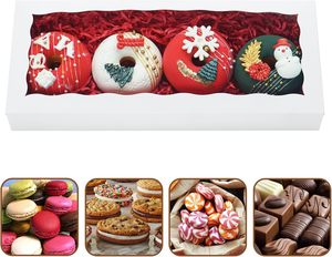 Blanco 12X5X1,5 Pulgadas Cajas de Galletas Panadería Ventana Tratar Chocolate Cubierto Caja de Fresas para Cajas de Papel - Product Image 3