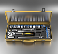 Kit d'outils à main OEM/ODM/OBM 24 pièces pour réparation automobile, jeu de clés à douille 1/2 pouce avec tournevis et clés mixtes