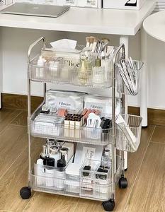Étagère de rangement LE Cosmetics, étagère de rangement pour salle de bain, étagère de rangement pour collations dans le <span class=keywords><strong>salon</strong></span>, chariot mobile multi-niveaux en acrylique - Product Image 1