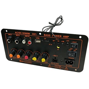 Placa Amplificadora de Audio de 300W <span class=keywords><strong>BT</strong></span> 5.0 D300, Módulo Amplificador de Subwoofer con Doble Micrófono, DC12V 24V 1CH HIFI Estéreo - Product Image 4