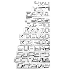 Adesivo Badge 3D in Metallo per Bagagliaio Auto, per Skoda Octavia <span class=keywords><strong>Kodiaq</strong></span> Karoq Superb Rapid Fabia Kamiq Yeti 4x4, Logo con Lettere, <span class=keywords><strong>Accessori</strong></span> - Product Image 2