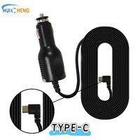 Allume-cigare de voiture OEM avec chargeur par câble 12V 24V vers 5V 3A Type C pour caméra embarquée DVR, gadgets de voiture, chargeur de voiture