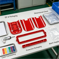 Kit de Carcasa de Plástico Rojo, Conjunto de Caja Moldeada por Inyección con Orificios de Montaje para Módulos de Controlador de Motor