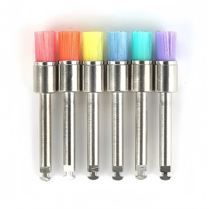 100 Pezzi Spazzole Dentali Monouso in Nylon per Lucidatura, Colorate, Tipo Piatto con Attacco a Scatto per Pulizia con Fonte di Alimentazione a Turbina - Product Image 2