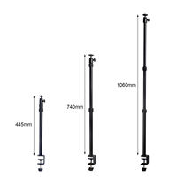 Support de bureau réglable à pince en C, perche télescopique à pince pour anneau lumineux, téléphone, diffusion en direct et prise de vue