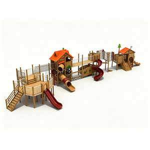 Toboggan combiné <span class=keywords><strong>en</strong></span> <span class=keywords><strong>bois</strong></span> résistant aux intempéries, équipement <span class=keywords><strong>de</strong></span> jeu écologique et non toxique <span class=keywords><strong>pour</strong></span> les aires <span class=keywords><strong>de</strong></span> <span class=keywords><strong>jeux</strong></span> communautaires dans les cours arrière - Product Image 1