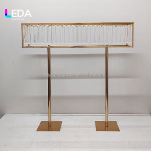 Jarrón de Flores Dorado Brillante LEDA, Decoración Popular para Fiestas, Centro de Mesa para Bodas, Soporte para Flores con Cuentas Acrílicas para Decoración de Eventos - Product Image 3