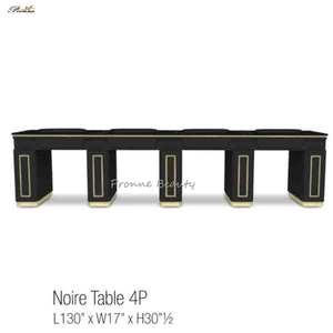 Fournitures pour ongles Table de salon Tables de manucure beiges multi-stations résistantes à l'acétone avec capuche - Product Image 3
