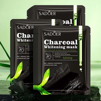 Masque Noir Hydratant et Blanchissant au Charbon de Bambou SADOER, Marque Privée OEM, pour Tous Types de Peau, Nettoyage en Profondeur, Minimisation des Pores