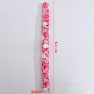 Professional XinQi Luxury Wedding Arrangement Decor Customized Artificial Silk 4ft Tall Red <strong>White</strong> <strong>Hanging</strong> Rose Flower Table - Product Image 6