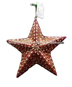 Hot Koop Lac Werk Kerstboom Decoratie, Ster Vorm Kerst Opknoping Ornament