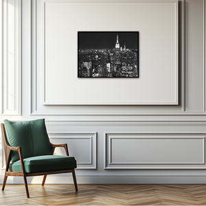Symphonie nocturne urbaine, paysage moderne à l'aquarelle, <span class=keywords><strong>art</strong></span> mural avec cadre lumineux, 40x50cm - Product Image 2
