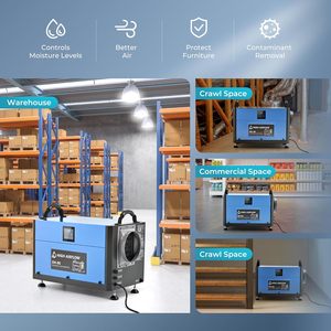 Deshumidificador Comercial EUHOMY DH-80 de 80 Pint con Alto Flujo de Aire, Azul - Product Image 5