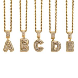 NS1394K collana a catena in corda di acciaio inossidabile per bambini con scritta in zircone carino collana con ciondolo iniziale - Product Image 2