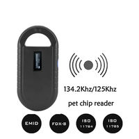Lector de etiquetas RFID de 125KHZ, escáner de animales con 1000 ranuras de memoria, escáner de microchip de 134,2 Khz, de mano, ISO1784/ISO11785