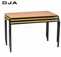 Bureau d'étudiant moderne en forme de glissière pour l'école, la salle de classe, la bibliothèque, le bureau à domicile, table empilable en MDF, garantie de 15 ans, hauteur réglable