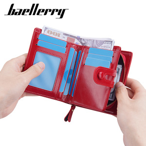 กระเป๋าสตางค์ผู้หญิงแบรนด์ Baellerry หนัง PU ขนาด 5 นิ้ว ช่องใส่บัตรหลายช่อง กระเป๋าใส่เหรียญแบบมีหัวเข็มขัด สีพื้น คอลเลคชั่นฤดูใบไม้ผลิ 2023 - Product Image 2