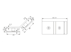 Súng grey hoặc orm Brass 135 độ phòng tắm thủy tinh để khung kính hoặc Phòng tắm kính bao vây kết nối - Product Image 5