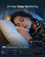 Anillo Inteligente con Monitor de Ciclo Menstrual, Control por Gestos, Seguimiento de Salud y Sueño, Diseño Moderno, Compatible con iOS y Android, Acero Inoxidable