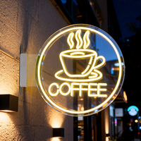 Enseigne lumineuse LED pour café, décoration extérieure, enseigne lumineuse en néon flexible 3D, montage mural électronique, multicolores