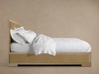 Lit Moderne de Luxe en Bois Massif avec Panneaux Rembourrés Design pour Chambres Parentales, Pièce de Mobilier de Luxe pour Hôtels et Villas