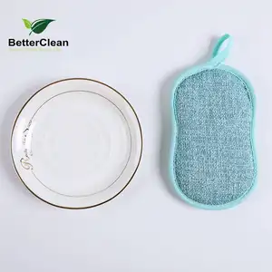 Bearfamily spugne e spugne abrasive lavastoviglie portatile pulizia fronte-retro cucina microfibra spugna per la pulizia della casa