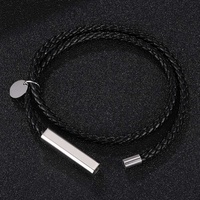 Bracelet en Cuir Sini Jewelry Vente Chaude 2020, Double Corde en Cuir, Fermoir Magnétique, Logo Gravé, pour Amoureux de la Mode