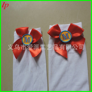 White Knee Socks With <b>Red</b> <b>Bow</b> Detail For Women Costume Props LPCS073 - Product Image 2