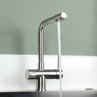 Robinet de cuisine filtrant réglable en acier inoxydable avec mitigeur et robinet d'eau