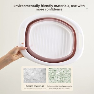 Lavabo Plegable de Plástico de Lujo para Dormitorio, Uso Estudiantil, Extra Grande de 32 cm, Lavabo Portátil para Lavar los Pies, para Baño y Cocina - Product Image 4