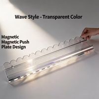 Support de tuiles de mahjong en acrylique transparent poli de 17,5 pouces avec bord ondulé pour le mahjong américain