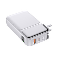 Nouvelle conception tendance, batterie externe 2-en-1 20000mAh, chargeur 10W avec prise en charge PD 20W, câbles de charge double intégrés