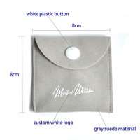 Sacs d'emballage personnalisés pour bagues, boucles d'oreilles, bracelets, petites enveloppes, pochettes à bijoux en daim avec bouton