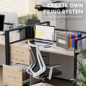 Porte-documents suspendu extensible en plastique, 12 pochettes accordéon, grande capacité, format lettre, organiseur de documents pour le bureau, l'école et la maison - Product Image 5