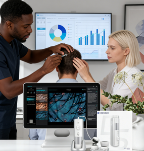 Analyseur de cuir chevelu professionnel pour la gestion des follicules, scanner et détecteur de peau, appareil d'analyse du cuir chevelu à usage domestique, multi-prises pour la tête et le corps - Product Image 1