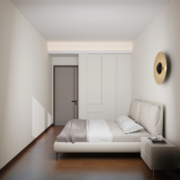 Ensemble de meubles de chambre à coucher modernes sur mesure avec lit, armoire et rangements - en bois pour usage commercial et scolaire