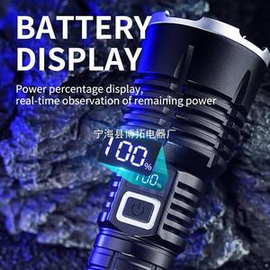 <b>Flashlight</b> <b>Rechargeable</b> Battery Led Aluminum Alloy Outdoor With Dimmer And Battery Display - Product Image 1