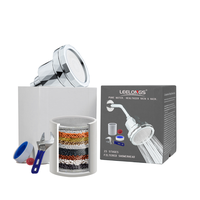 Système de filtration d'eau pour douche à tête de pulvérisation, purificateur revitalisant puissant à 15 étapes avec filtre à vitamine C à haut rendement pour eau dure