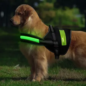 wholesale LED usb flashing dog safety harness