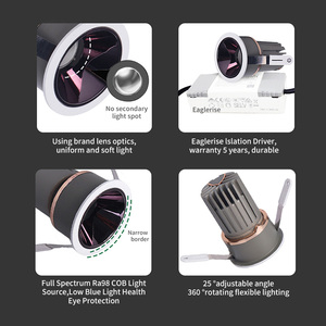 Focos <span class=keywords><strong>LED</strong></span> de Alta Calidad de 7w 10w 12w <span class=keywords><strong>20w</strong></span>, Estilo Lujoso, Fuerte Disipación de Calor, Fuente de Luz COB, Protección Ocular - Product Image 2