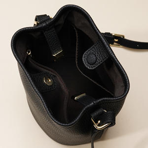 Custom Logo Genuine Leather Bucket <b>Bag</b> Simple Fashion <b>Soft</b> Cowhide Women's Handbag <b>Crossbody</b> Shoulder <b>Bag</b> - Product Image 5