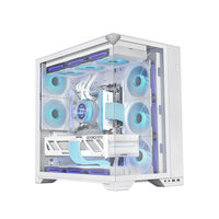 Lian Li O11 Vision Compact Gaming PC Case 3 Sided Tempered Glass Seamless Panoramic MicroATX Mid Tower Steel Computer Chassis No