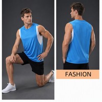 Débardeur de sport léger pour homme, personnalisé, en silicone, séchage rapide, respirant, avec panneaux latéraux en mesh, pour la course, l'entraînement et le fitness