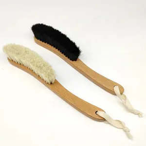 wholesale Wooden Horsehair nylon Coat Cleaning Cap Cloth Dusting Brush With Long Handle