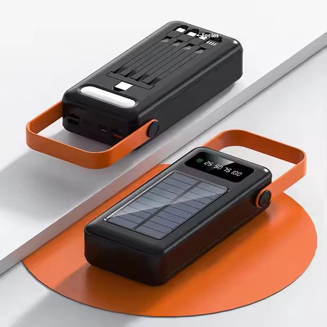 Hot-selling New Trend Outdoor Camping Light Solar Power Bank Large Capacity 10'' Solar Panel 4 USB Ports for Laptop Camera Use