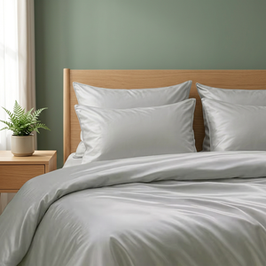 Parures de lit écologiques en coton tissé 100% blanc 300-700 TC, draps et taies d'oreiller pour tailles Queen/King (tissage percale/satin) - Product Image 3