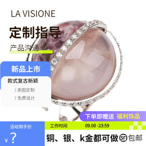 Bijoux d'anniversaire pour femme en argent 925 personnalisé, sertis de pierres précieuses, style artisanal italien vintage, avec cristaux et strass, tendance et simple - Product Image 2