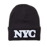 Bonnet en tricot personnalisé avec logo brodé NYC, bonnet de ski, bonnets d'hiver pour hommes avec rabat