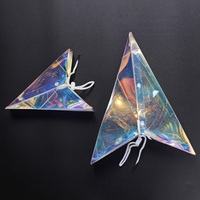 Étoiles de Noël en papier, décorations brillantes écologiques à piles, pendentifs holographiques à 5 ou 7 branches pour la décoration d'arbres, de fenêtres et de murs